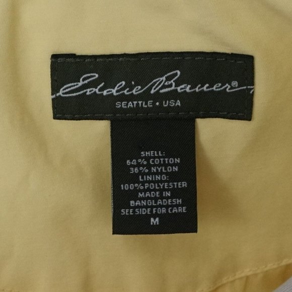 EDDIE BAUER Womens Yellow Button Up Collared Rain Coat Jacket Size Medium - Picture 5 of 5